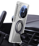 OPPO Find N6 Clear Magnetic Case - 360° Rotating Ring Stand & Hinge Shield [Black]
