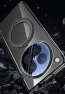OPPO Find N6 Clear Magnetic Case - 360° Rotating Ring Stand & Hinge Shield [Gold]
