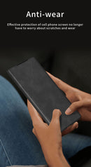 OPPO Find N6 premium PU leather flip case - Magnetic Cover & Hidden Kickstand [Black]