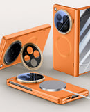 OPPO Find N6 Magnetic Skin-Feel Case - Hinge Shield & Lens Ring Stand [Orange]