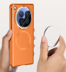 OPPO Find N6 Magnetic Skin-Feel Case - Hinge Shield & Lens Ring Stand [Orange]