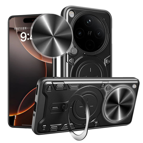 OPPO Find X8 Pro Ring Kickstand Case w/ Camera Cover [Black]