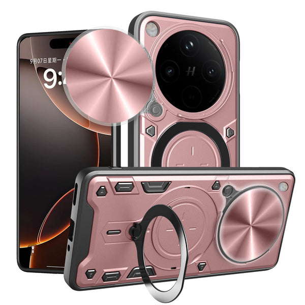 OPPO Find X8 Pro Ring Kickstand Case w/ Camera Cover [Rose Gold]
