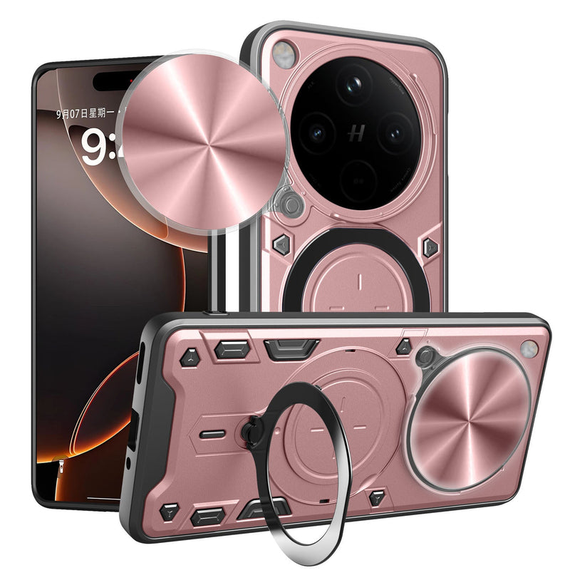 OPPO Find X8 Pro Ring Kickstand Case w/ Camera Cover [Rose Gold]