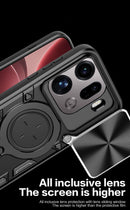 OPPO Find X9 Pro Ring Kickstand Case w/ Camera Cover [Red]