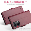 OPPO Reno 13 Pro 5G CaseMe Retro Wallet Case [Maroon] 2