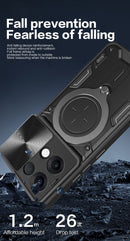 OPPO Reno 13 5G  Ring Kickstand Case w/ Camera Cover [Black]