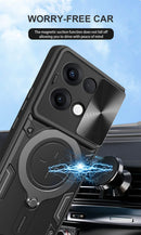 OPPO Reno 13 5G  Ring Kickstand Case w/ Camera Cover [Black]