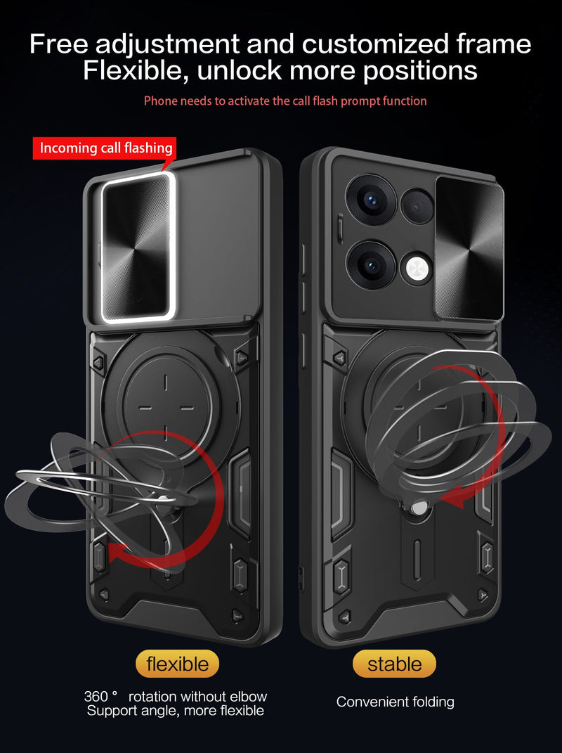 OPPO Reno 13 5G  Ring Kickstand Case w/ Camera Cover [Rose Gold]