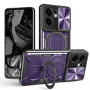 OPPO Reno 13F 5G  Ring Kickstand Case w/ Camera Cover [Purple]