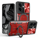 OPPO Reno 13F 5G  Ring Kickstand Case w/ Camera Cover [Red]