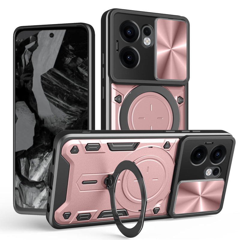OPPO Reno 13F 5G  Ring Kickstand Case w/ Camera Cover [Rose Gold]