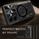 OPPO Reno 13F 5G  Ring Kickstand Case w/ Camera Cover [Black]