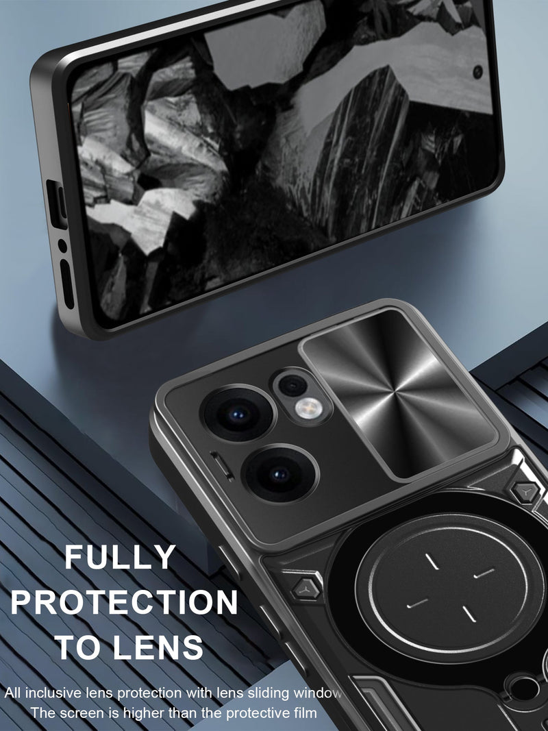 OPPO Reno 13F 5G  Ring Kickstand Case w/ Camera Cover [Rose Gold]