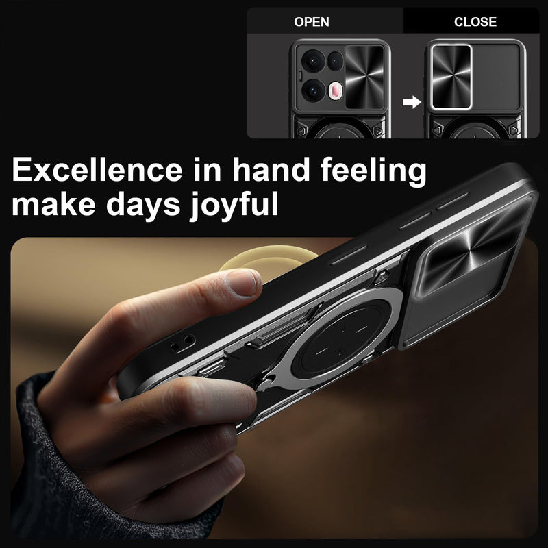 OPPO Reno 13Pro 5G  Ring Kickstand Case w/ Camera Cover [Rose Gold]