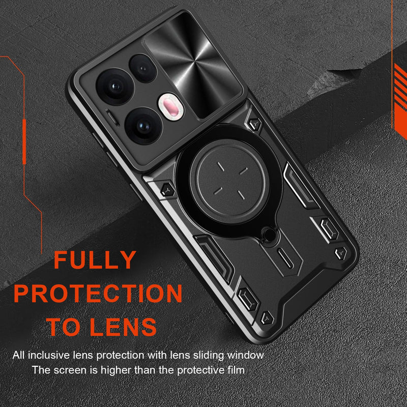 OPPO Reno 13Pro 5G  Ring Kickstand Case w/ Camera Cover [Red]