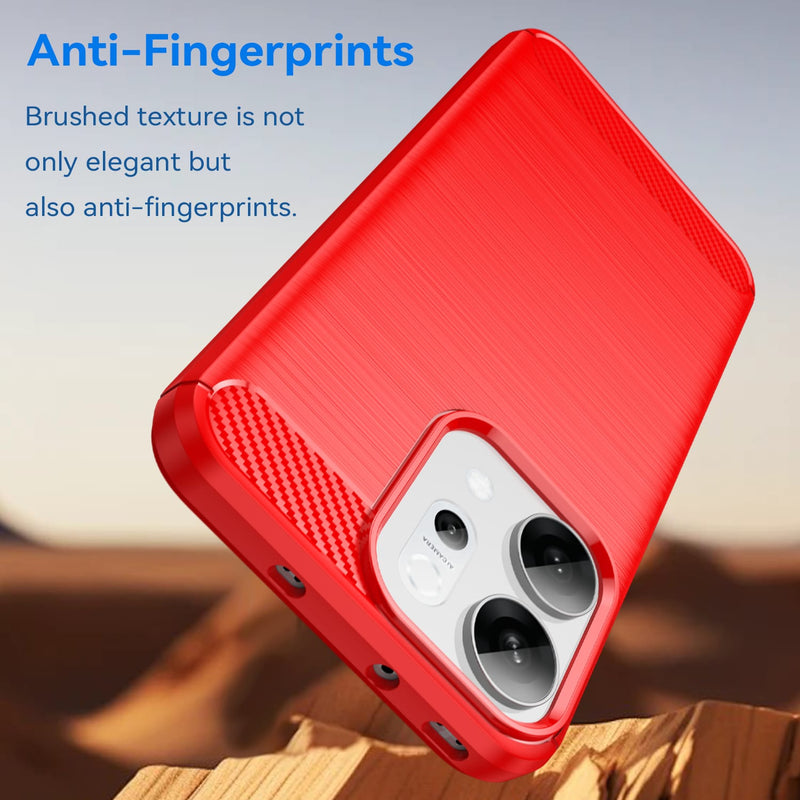 OPPO Reno14 Carbon Fibre Brushed Case [Red]