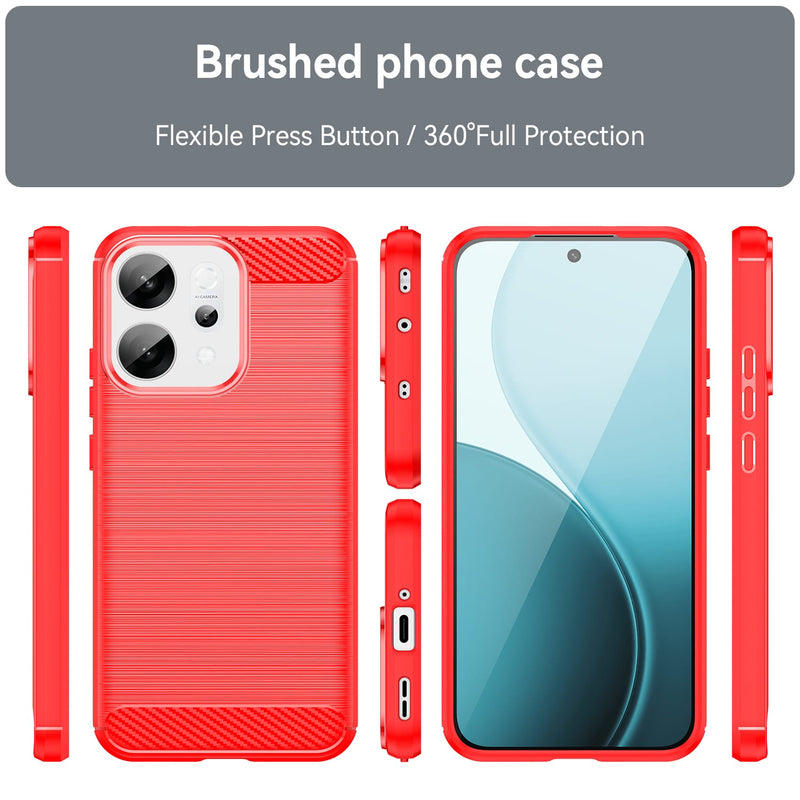 OPPO Reno14 Carbon Fibre Brushed Case [Red]
