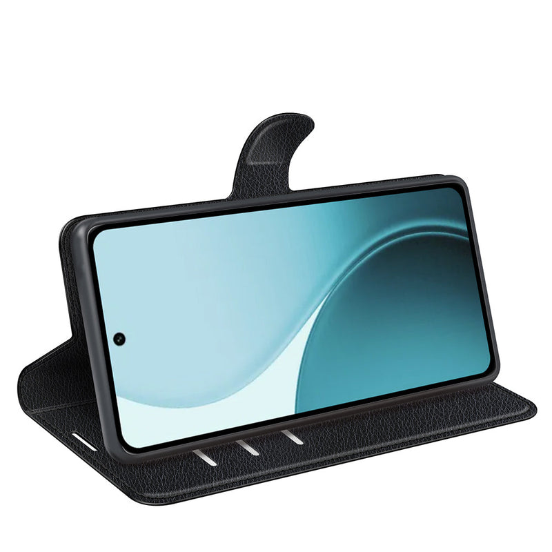 OPPO Reno14 F PU Wallet Case [Black]