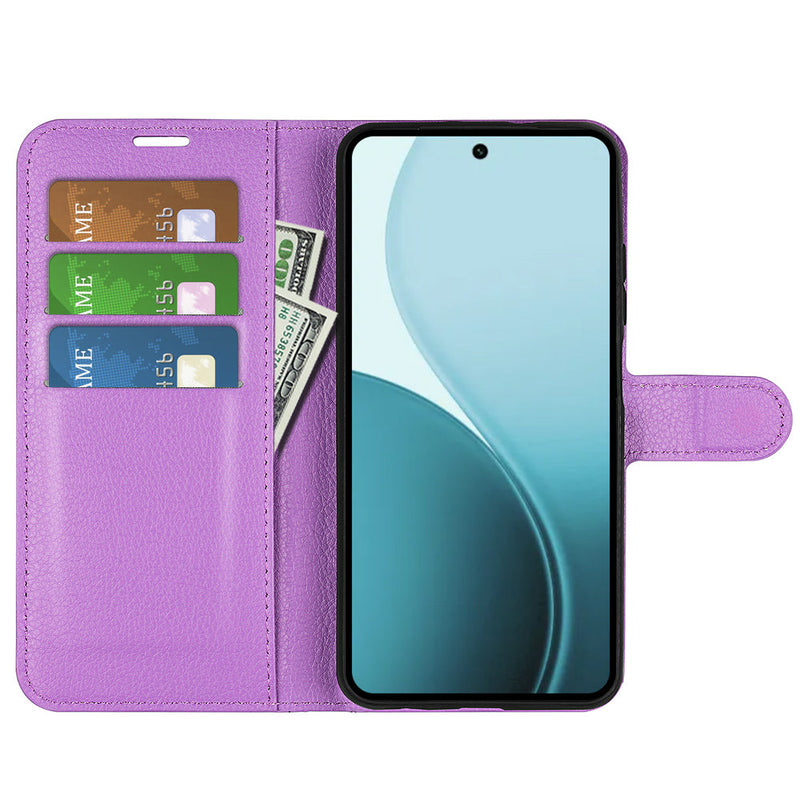 OPPO Reno14 F PU Wallet Case [Purple]