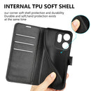 OPPO Reno14 F PU Wallet Case [Black]