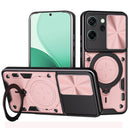 OPPO Reno14 F 5G Ring Kickstand Case w/ Camera Cover [Rose Gold]