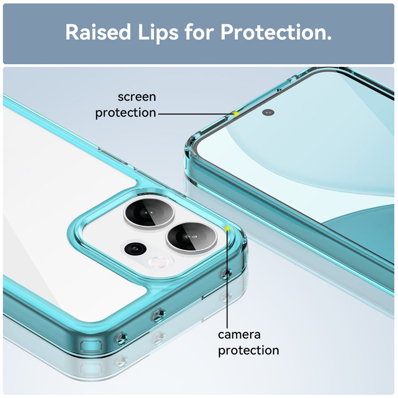 OPPO Reno14 F 5G Soft TPU Bumper Case [Clear Blue]