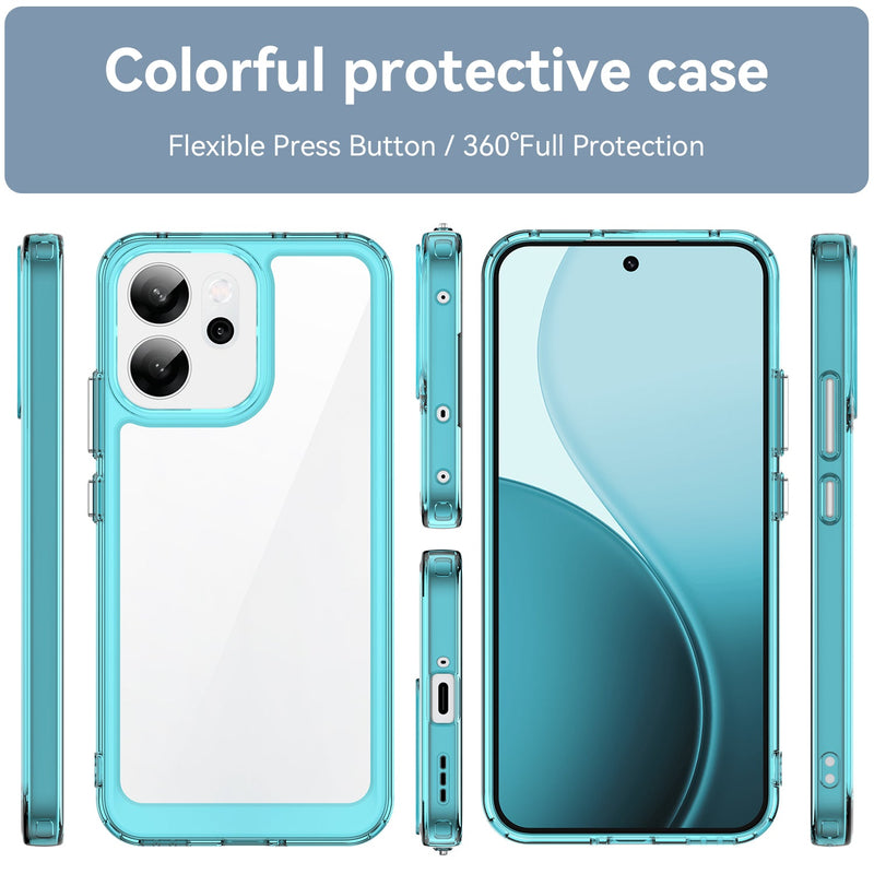 OPPO Reno14 F 5G Soft TPU Bumper Case [Clear Blue]