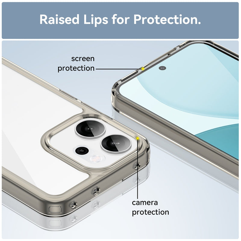 OPPO Reno14 F 5G Soft TPU Bumper Case [Clear Grey]