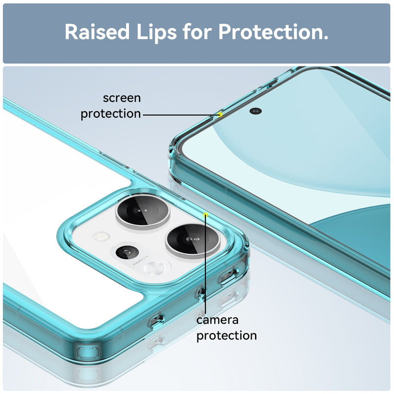 OPPO Reno14 Pro 5G Soft TPU Bumper Case [Clear Blue]