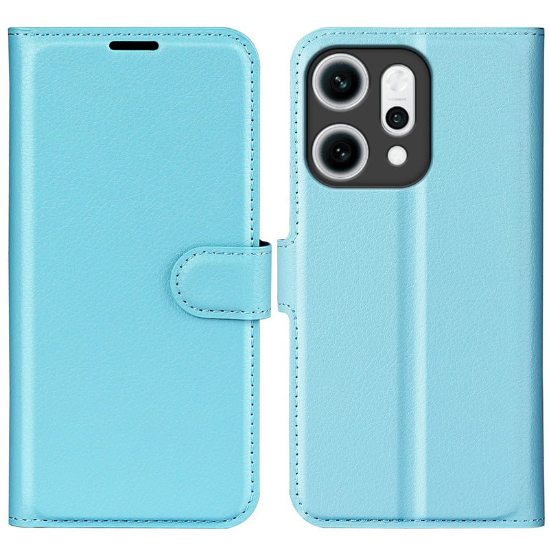 OPPO Reno14 PU Wallet Case [LightBlue]