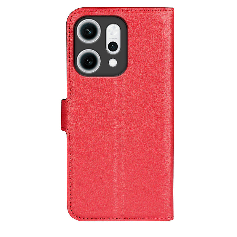 OPPO Reno14 PU Wallet Case [Red]