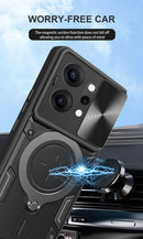 OPPO Reno14 5G Ring Kickstand Case w/ Camera Cover [Black]