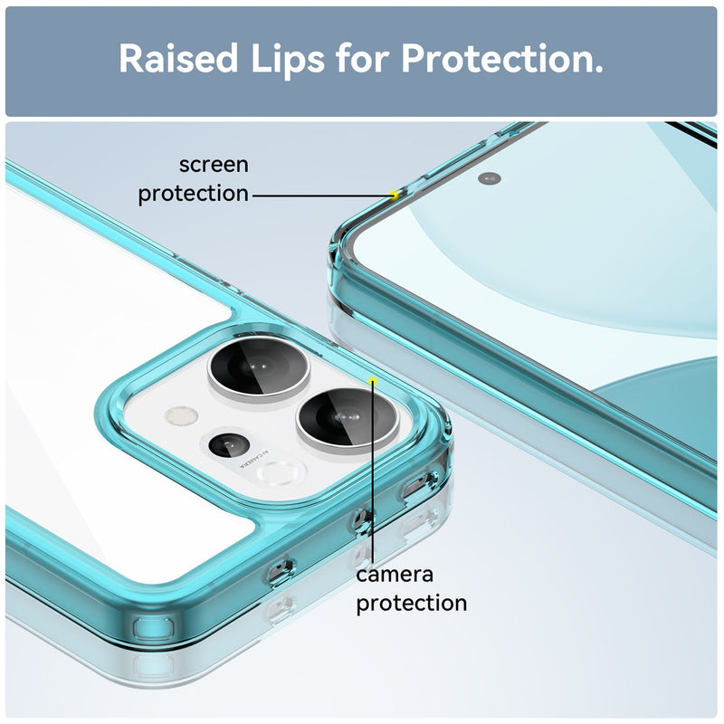 OPPO Reno14 5G Soft TPU Bumper Case [Clear Blue]