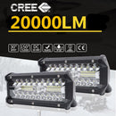 Pair 7inch Led Work Light Bar Spot Flood Offroad Driving