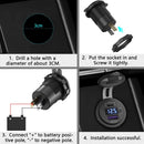 PD Type C USB Car Charger and QC 3.0 Charger 12V Power