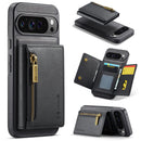 DG.MING Detachable Magnetic Wallet Case with Zipper Pocket for Pixel 10 ProXL [Black]