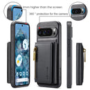 DG.MING Detachable Magnetic Wallet Case with Zipper Pocket for Pixel 10 ProXL [Black]