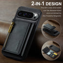 DG.MING Detachable Magnetic Wallet Case with Zipper Pocket for Pixel 10 ProXL [Black]