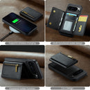 DG.MING Detachable Magnetic Wallet Case with Zipper Pocket for Pixel 10 ProXL [Black]