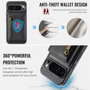 DG.MING Detachable Magnetic Wallet Case with Zipper Pocket for Pixel 10 ProXL [Black]