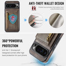 DG.MING Detachable Magnetic Wallet Case with Zipper Pocket for Pixel 10 ProXL [Coffee]