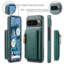 DG.MING Detachable Magnetic Wallet Case with Zipper Pocket for Pixel 10 ProXL [Green]