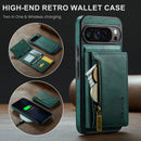 DG.MING Detachable Magnetic Wallet Case with Zipper Pocket for Pixel 10 ProXL [Green]
