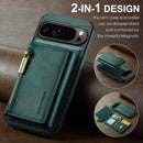 DG.MING Detachable Magnetic Wallet Case with Zipper Pocket for Pixel 10 ProXL [Green]