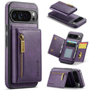 DG.MING Detachable Magnetic Wallet Case with Zipper Pocket for Pixel 10 ProXL [Purple]