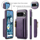 DG.MING Detachable Magnetic Wallet Case with Zipper Pocket for Pixel 10 ProXL [Purple]