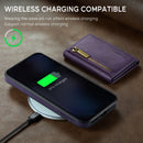DG.MING Detachable Magnetic Wallet Case with Zipper Pocket for Pixel 10 ProXL [Purple]