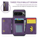 DG.MING Detachable Magnetic Wallet Case with Zipper Pocket for Pixel 10 ProXL [Purple]