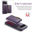 DG.MING Detachable Magnetic Wallet Case with Zipper Pocket for Pixel 10 ProXL [Purple]